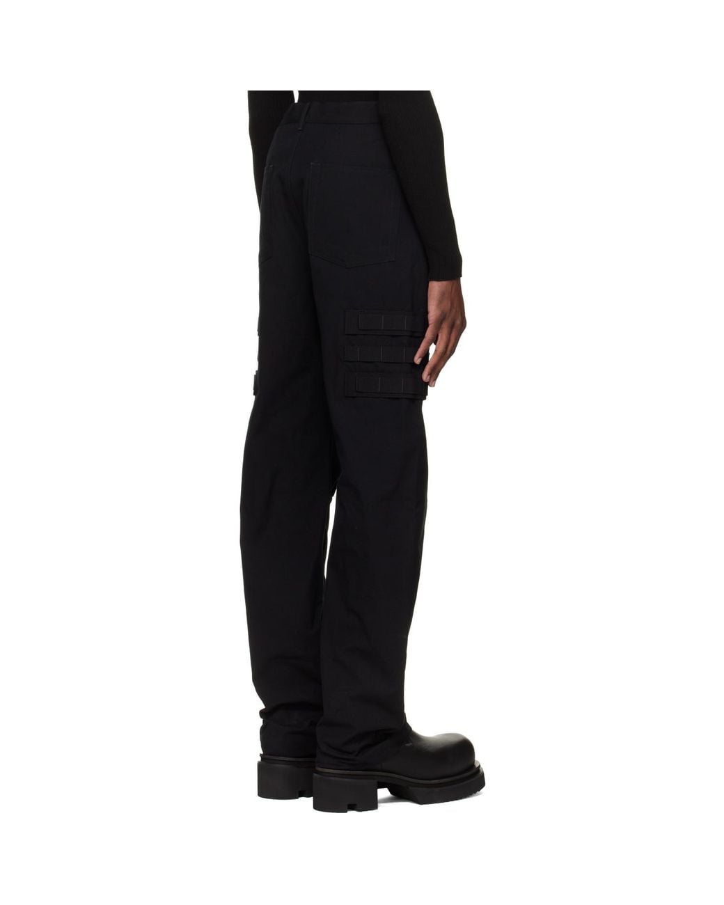 Rick Owens Black Temple Slim Geth Cargo Pants for men