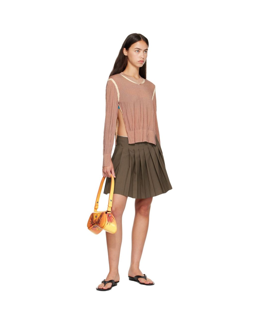 DIESEL Orange Play-Glossy Printed Crossbody Bag