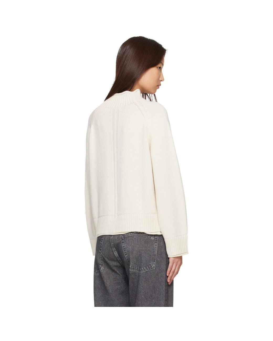 Rag & Bone White Off- Hazel Roll Neck Sweater