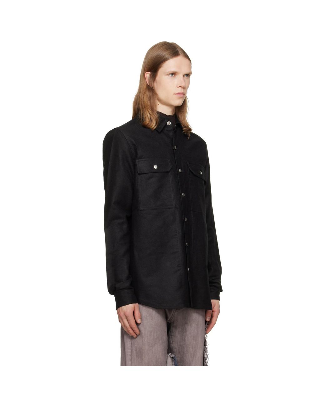 Rick Owens Black Tower Overshirt for men