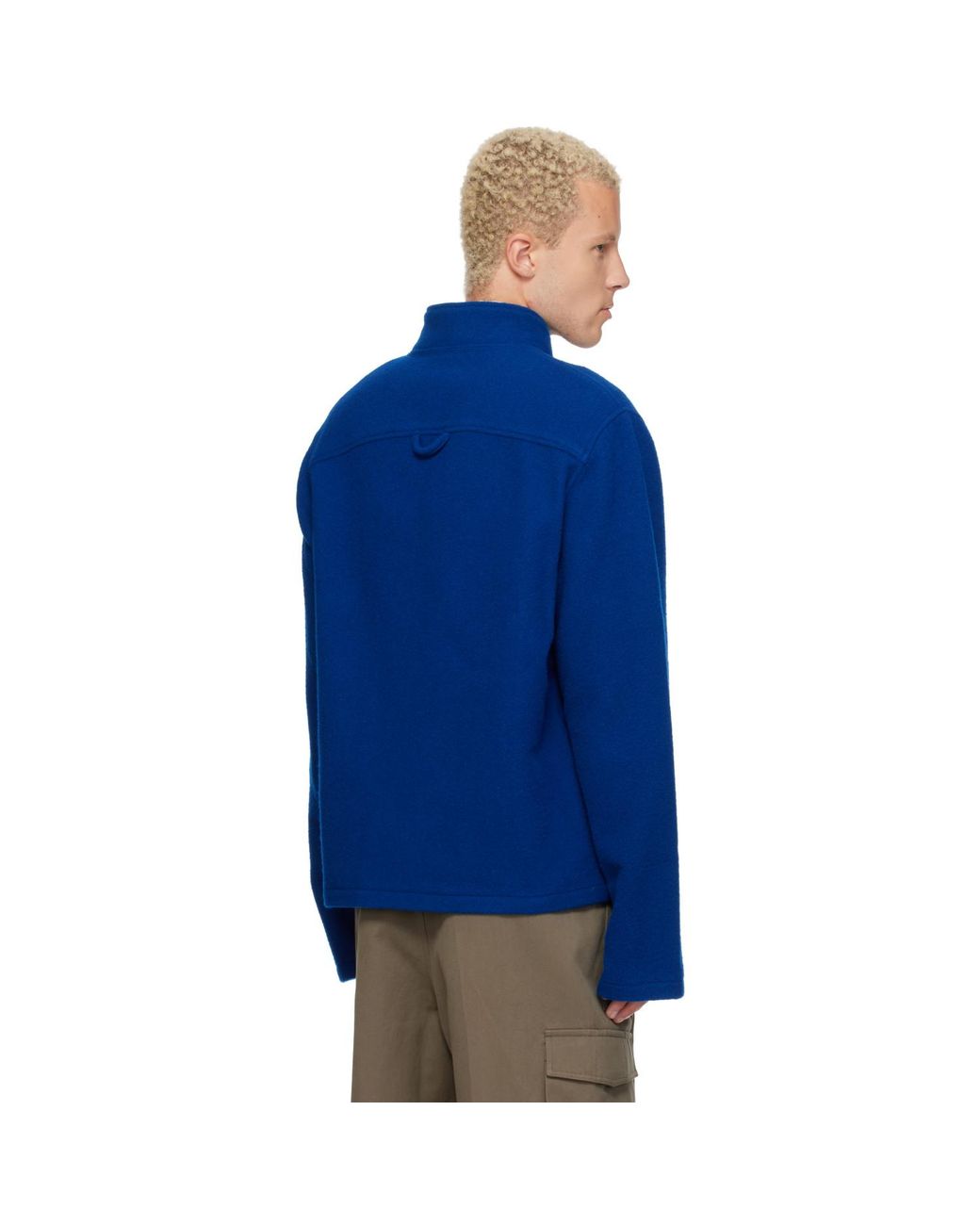Rier Blue Full Zip Fleece Sweater for men