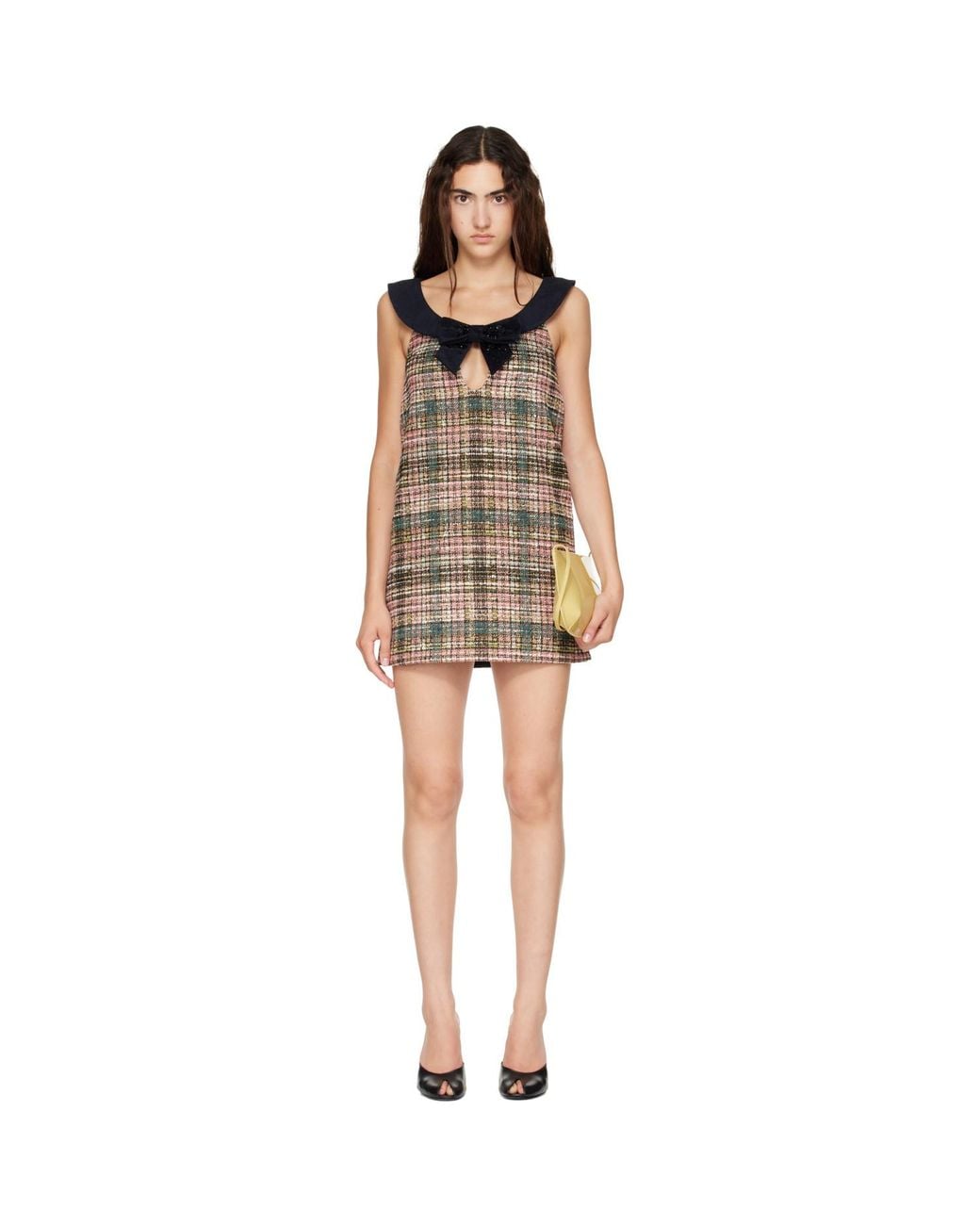 ShuShu/Tong Natural Bow Cutout Sleeveless Minidress