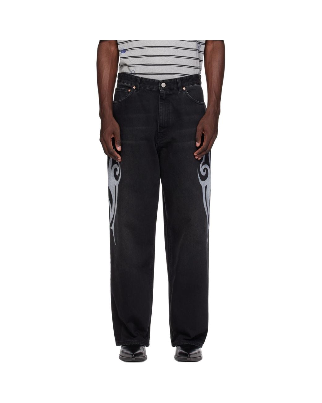 Vetements Black Graffiti Baggy Jeans for men