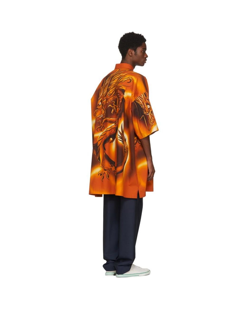 Balenciaga Orange Big Dragon Shirt for Men | Lyst