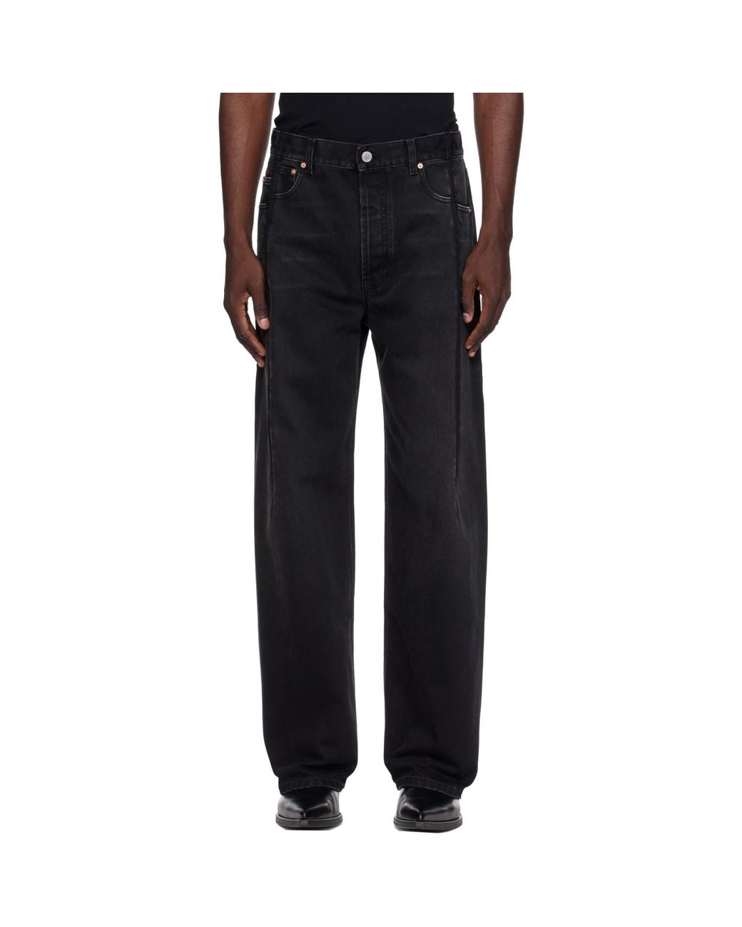 Vetements Black Pinched Cut-Up Jeans for men