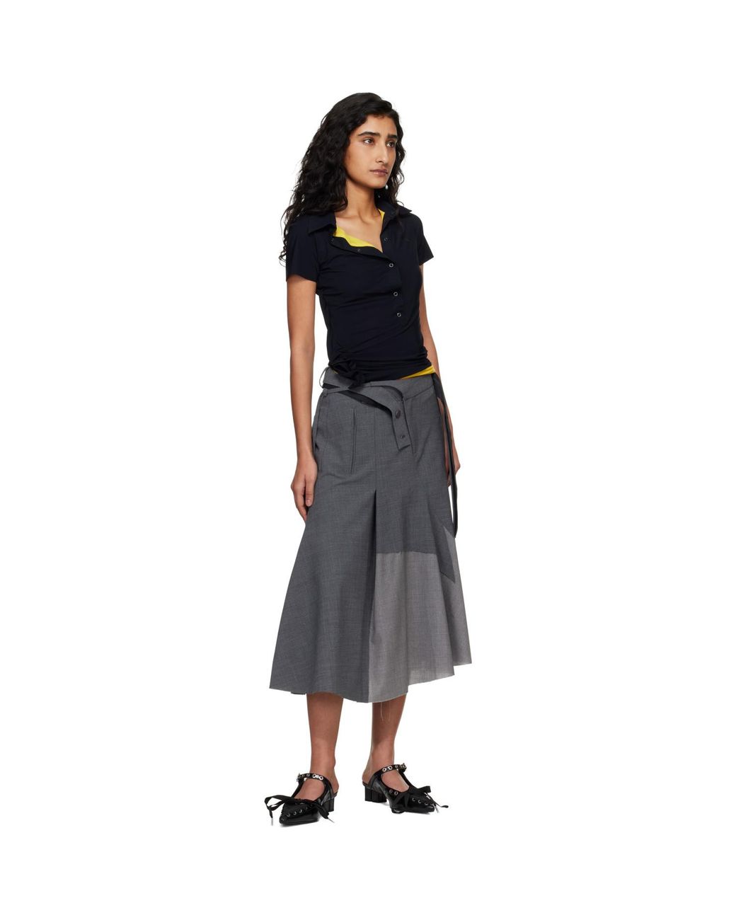 OTTOLINGER Black Strapped Business Midi Skirt