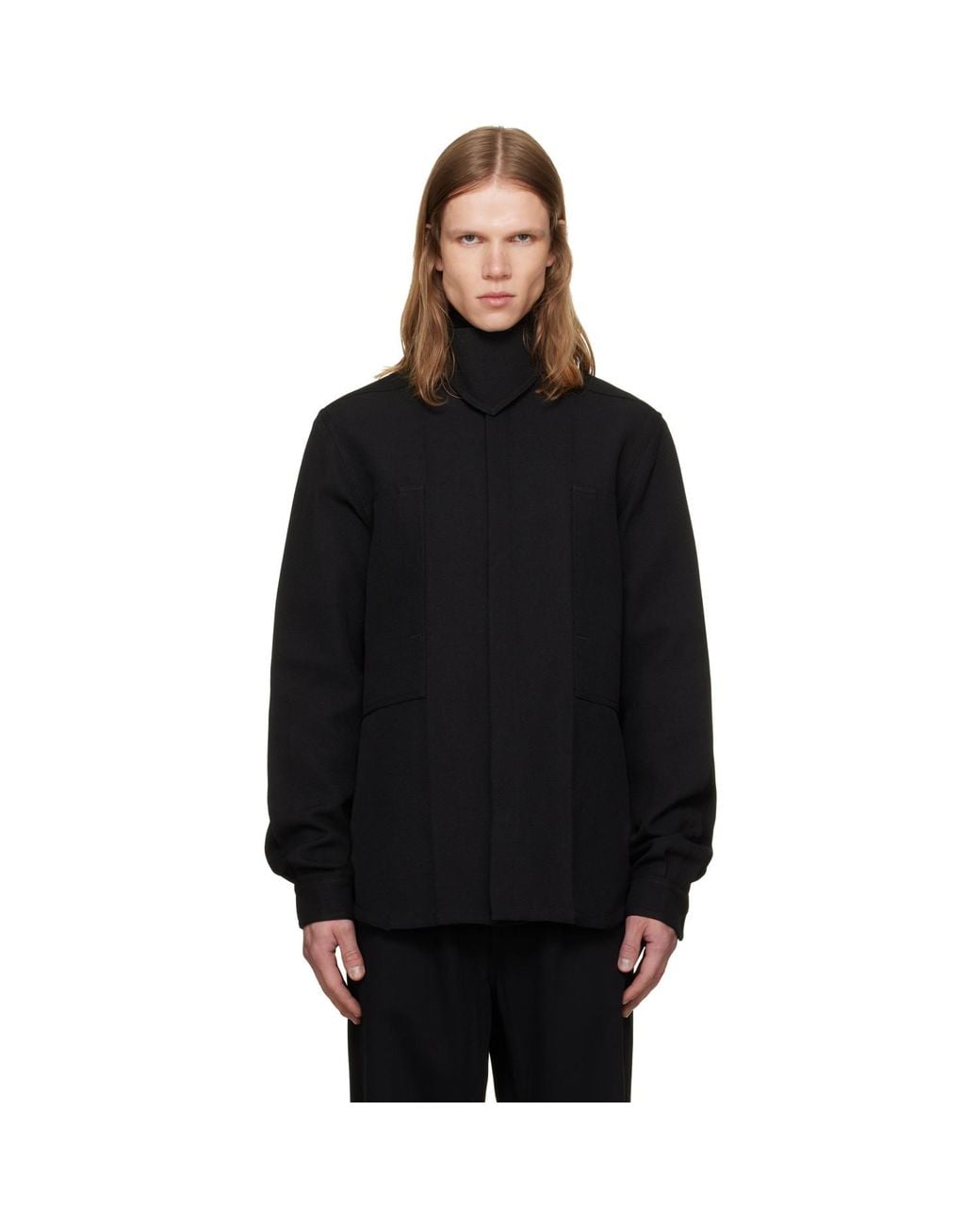 Rick Owens Black Tower Outershirt Jacket for men