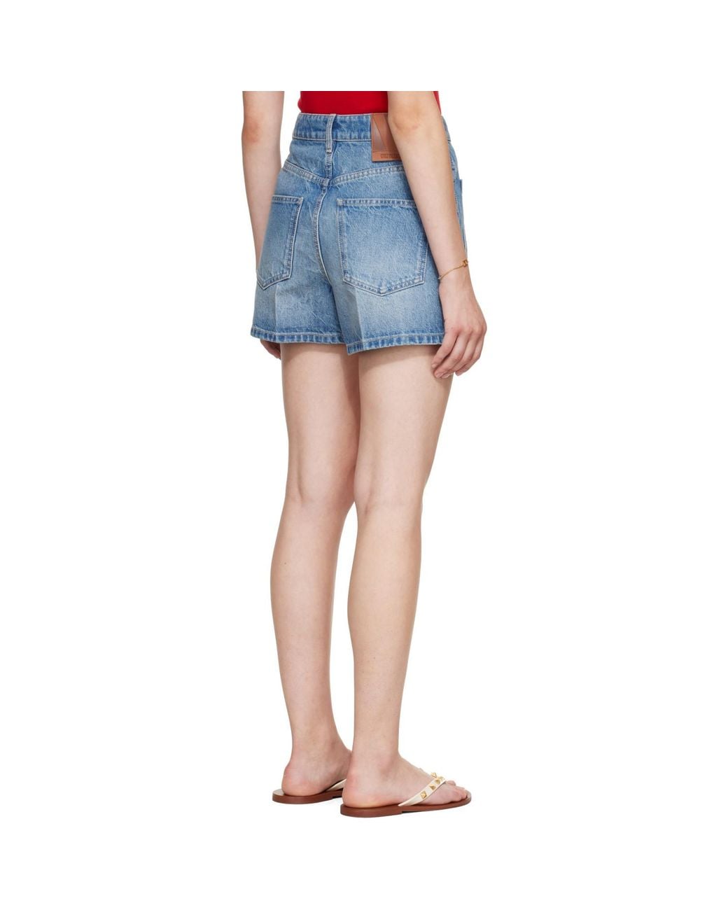 Valentino Blue Patch Pocket Denim Shorts