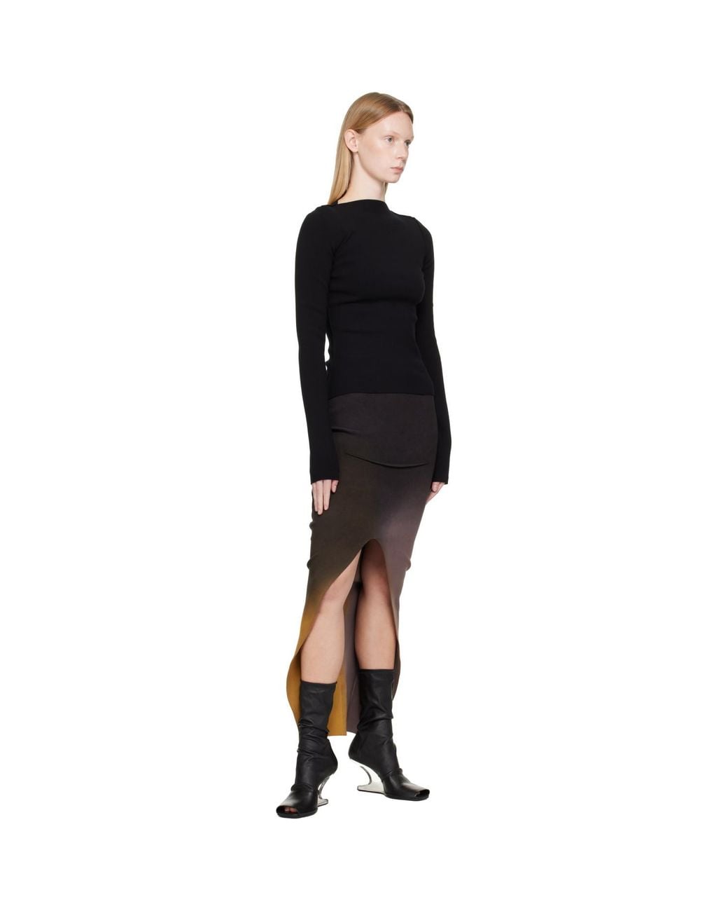 Rick Owens Black Tower Tight Ls T-Shirt