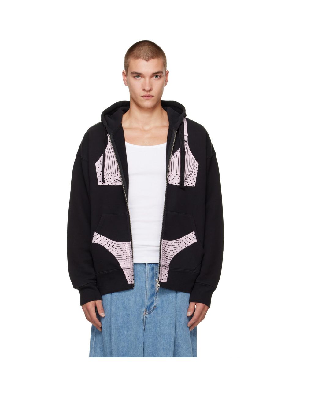VAQUERA Black Trompe L'Oeil Hoodie for men