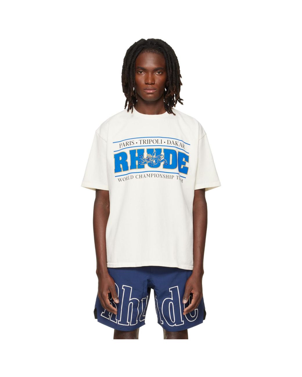 Rhude Blue Off- Chrono T-Shirt for men