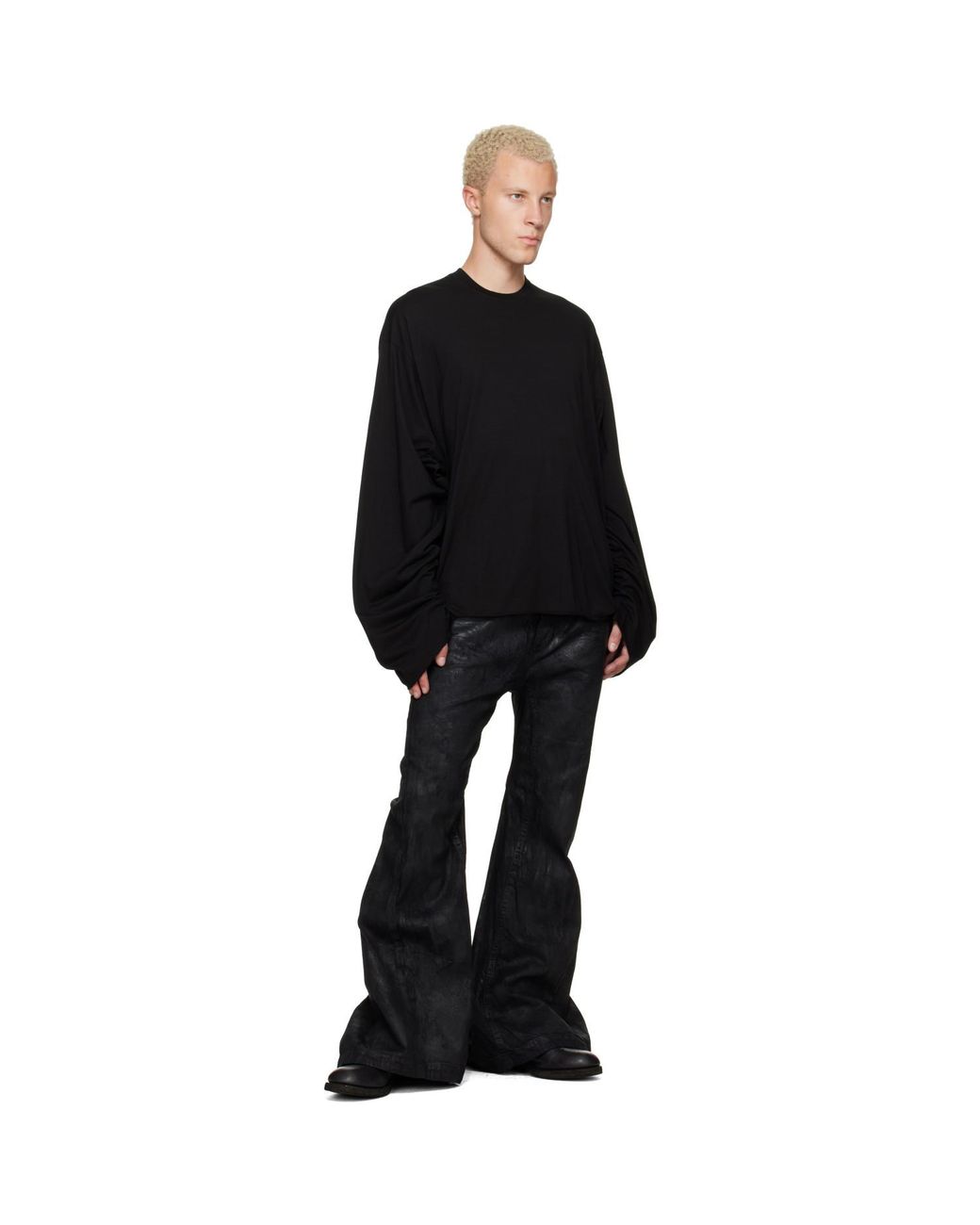 Julius Black Long Sleeve Over T-Shirt for men
