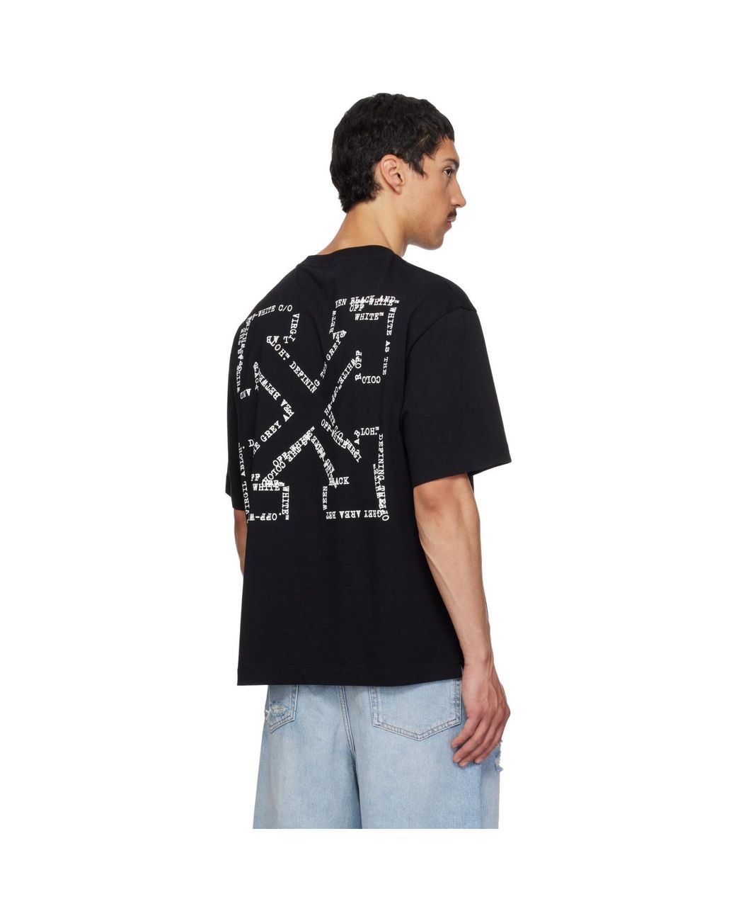 Off-White c/o Virgil Abloh Black Type Machine Arrow Skate T-Shirt for men