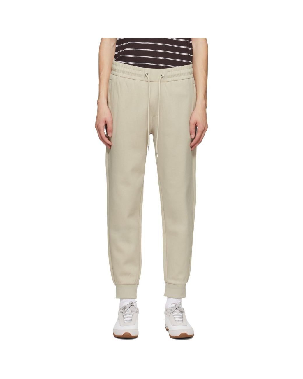 Boss Multicolor Stretch-Cotton Cuffed Hems Track Pants for men