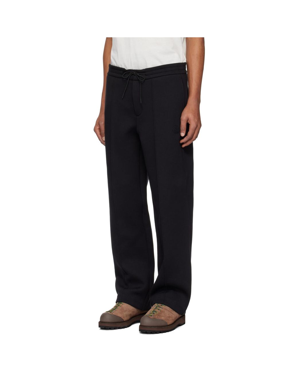 Moncler Black Logo Patch Cotton & Neoprene Sweatpants for men