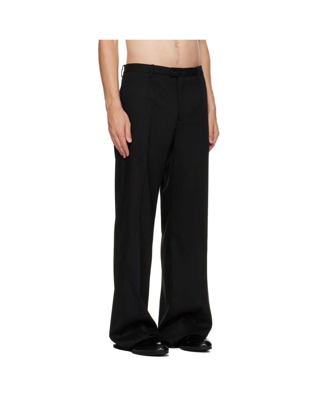 Jil Sander Black Wool Twill Trousers for men