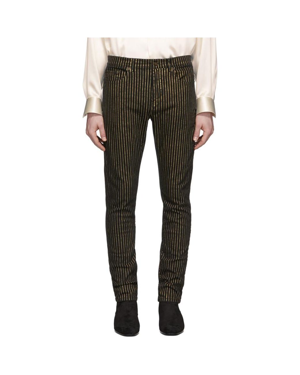 jeans with gold stripe