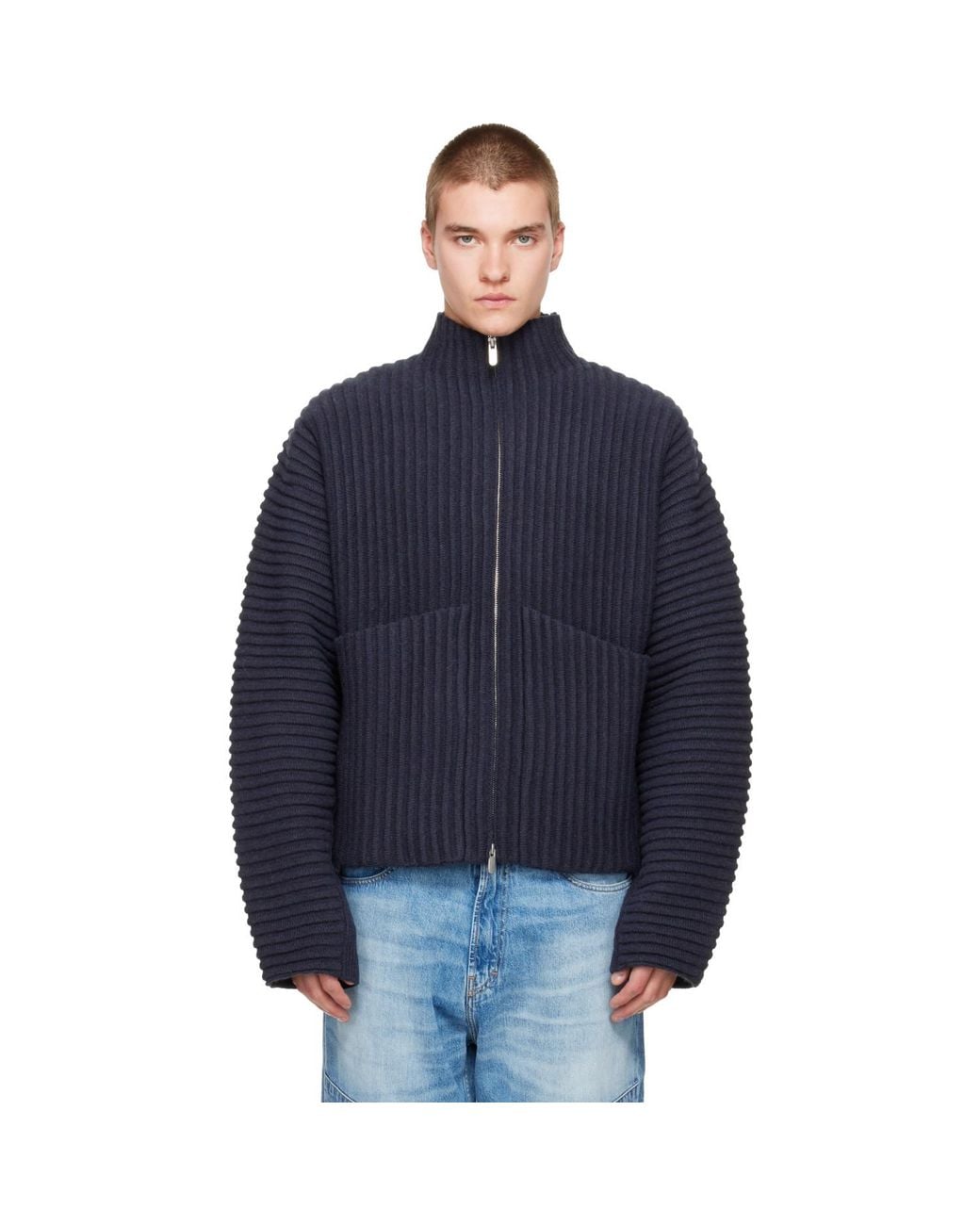 Seventh Blue Globe Rib Knit Cardigan for men