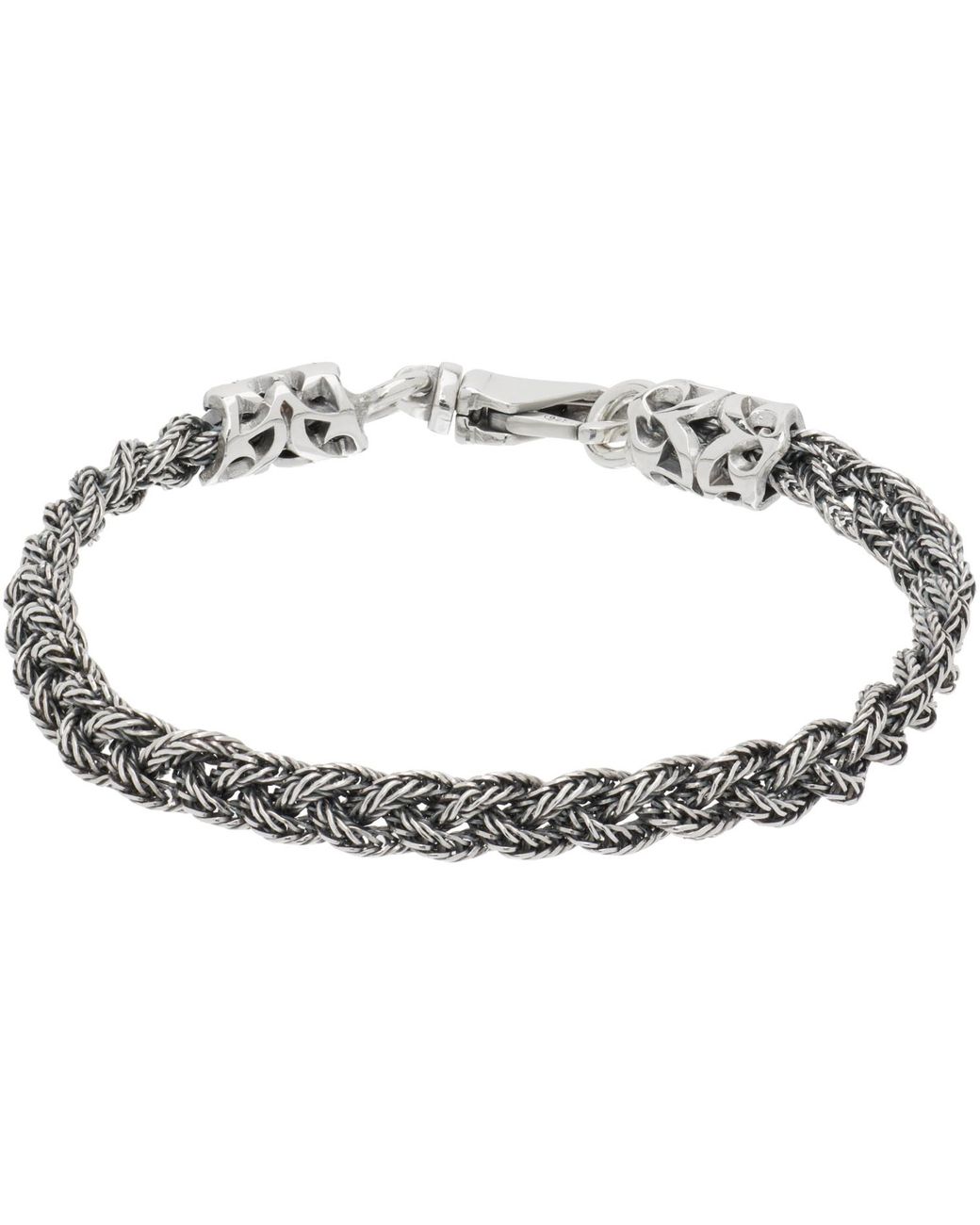 Emanuele Bicocchi Metallic Tiny Braided Bracelet for men