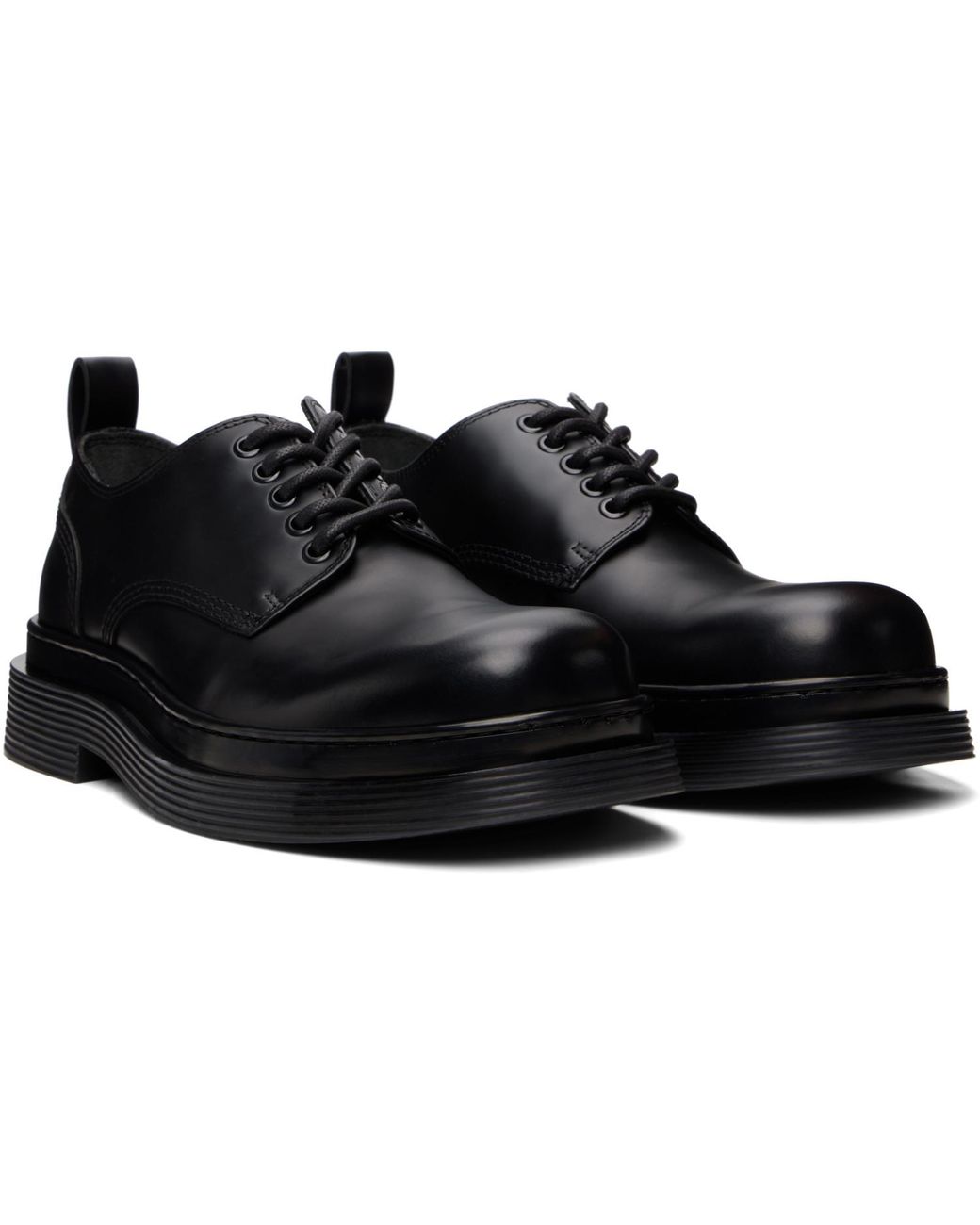 AMI Black Cow Leather Derbys for men