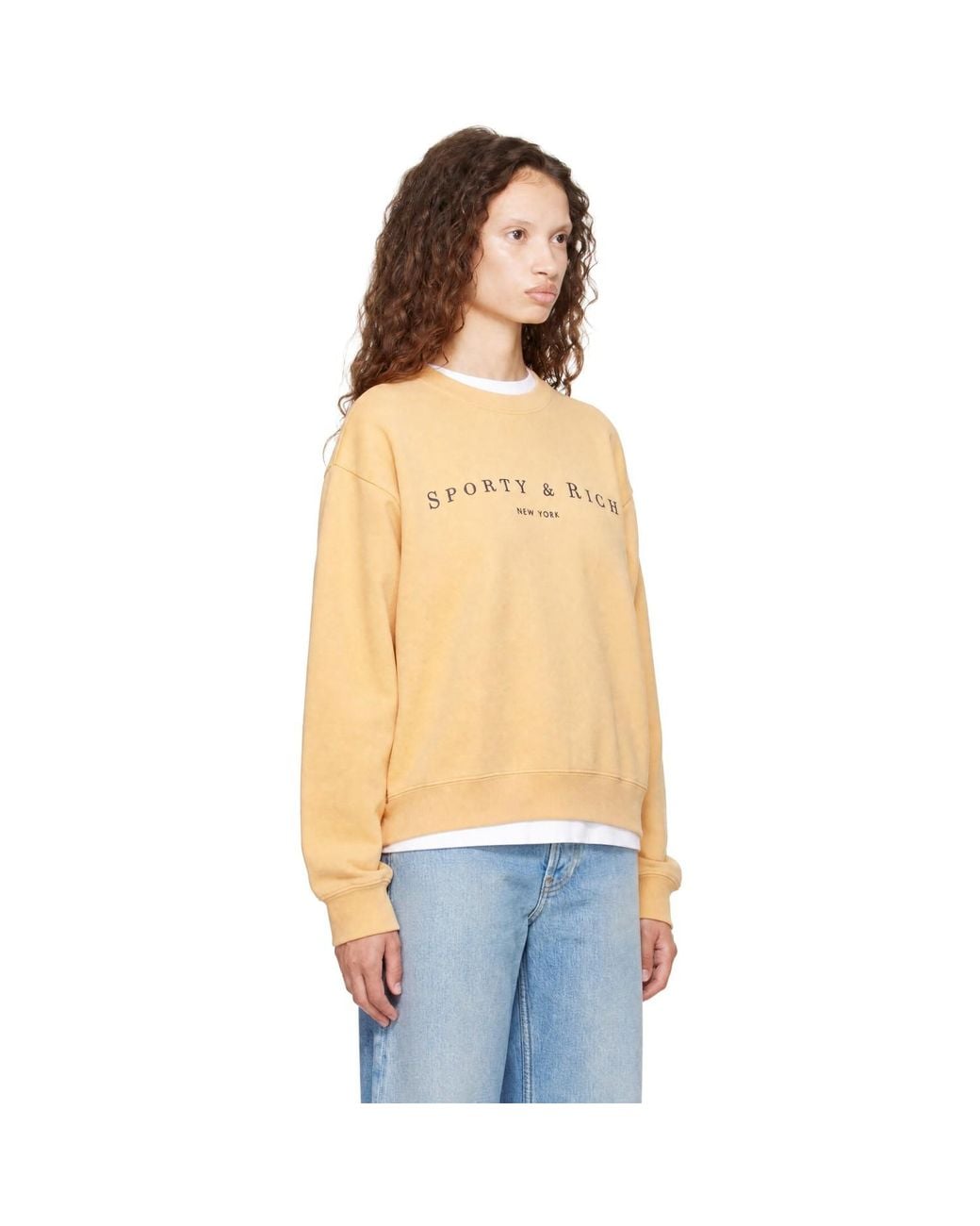 Sporty & Rich Multicolor Title Embroidered Crewneck Sweatshirt