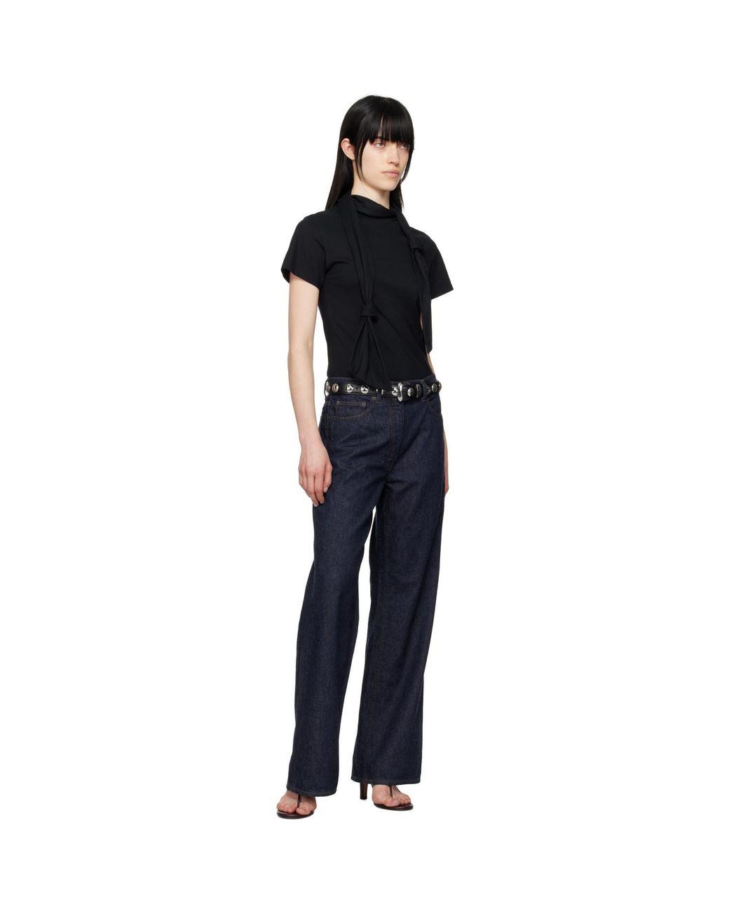 Khaite Black Benny With Studs Belt