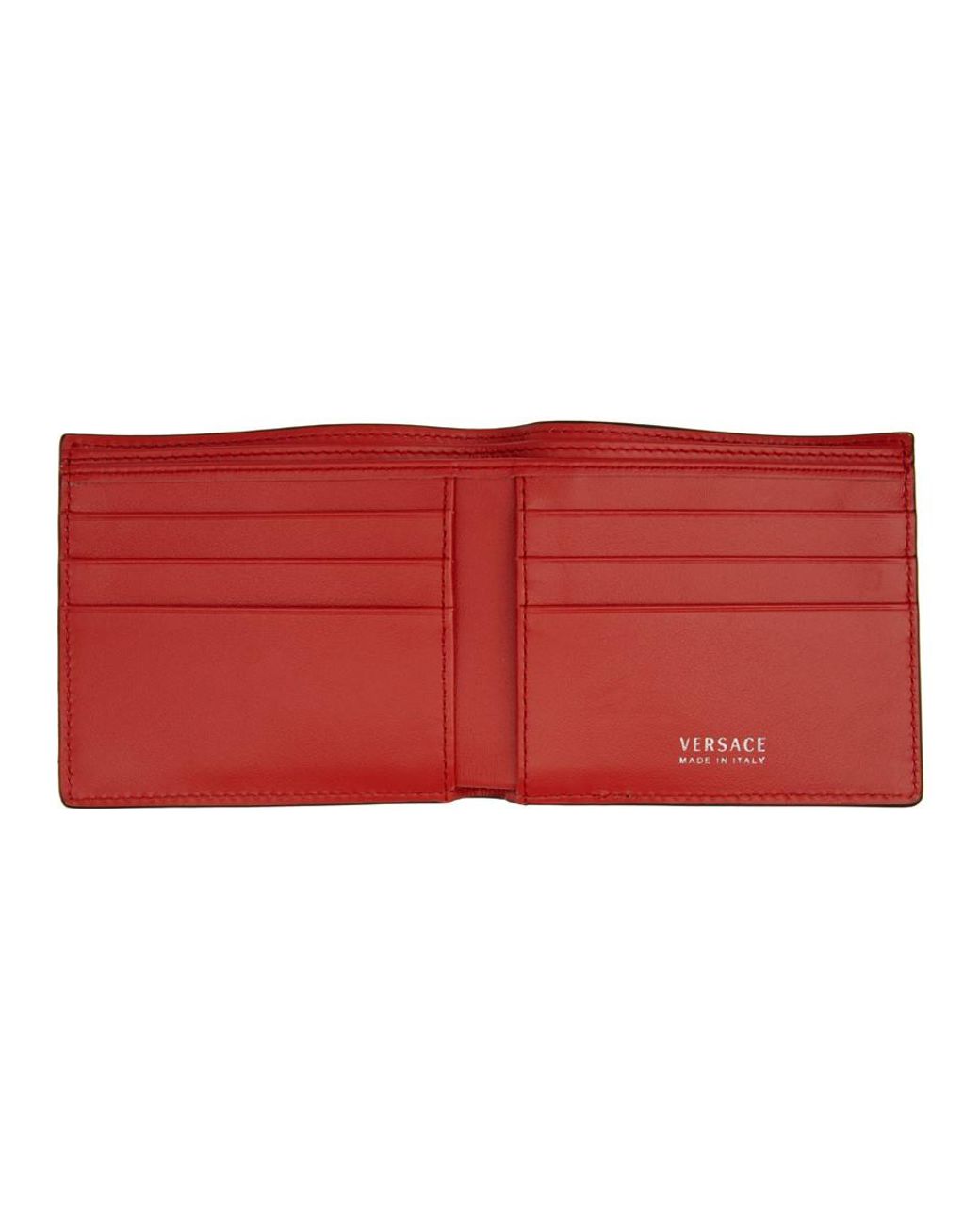 Versace Red Embossed Barocco Bifold Wallet for Men Lyst