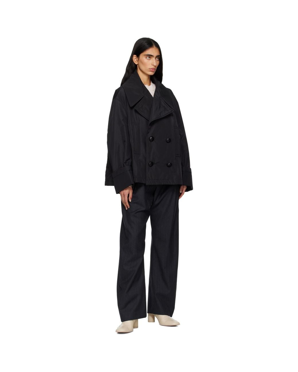 MM6 by Maison Margiela Black Double Breasted Sports Jacket