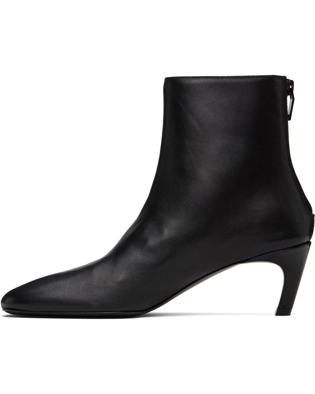 Totême  Black Soft Nappa Ankle Boots