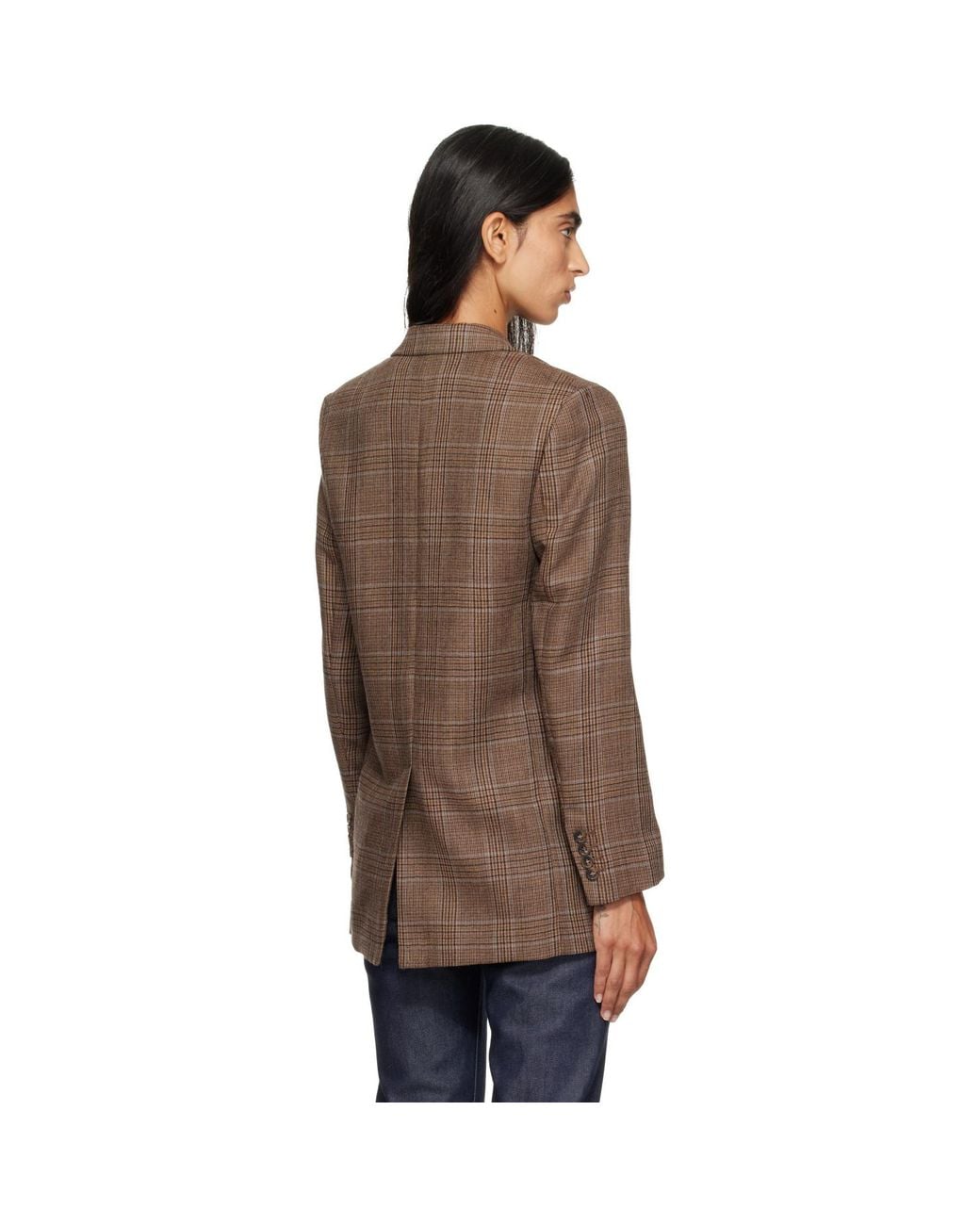 A.P.C. Brown Check Wool Blazer