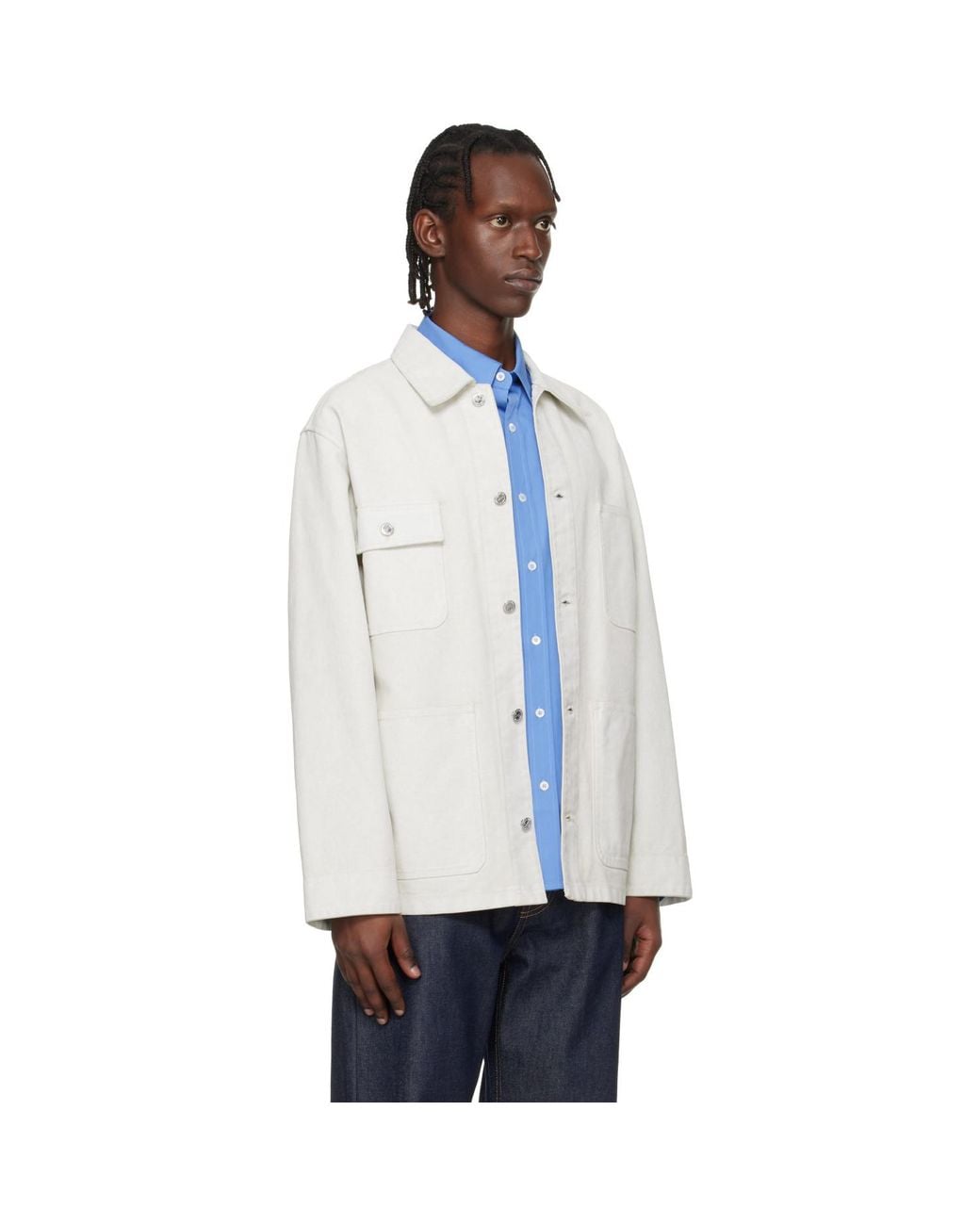A.P.C. White Off- Loose-Fit Overshirt for men