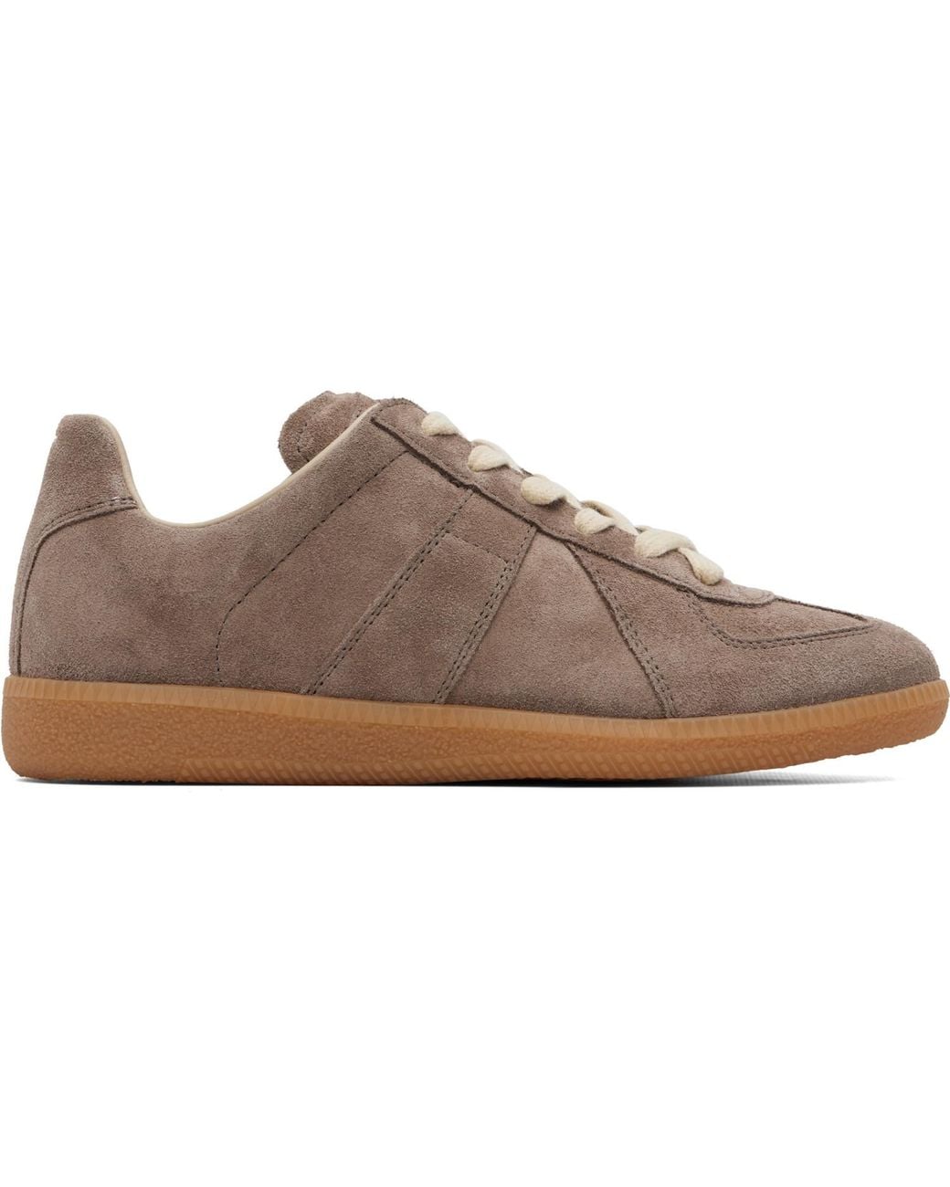 Maison Margiela Brown Taupe Replica Suede Sneakers