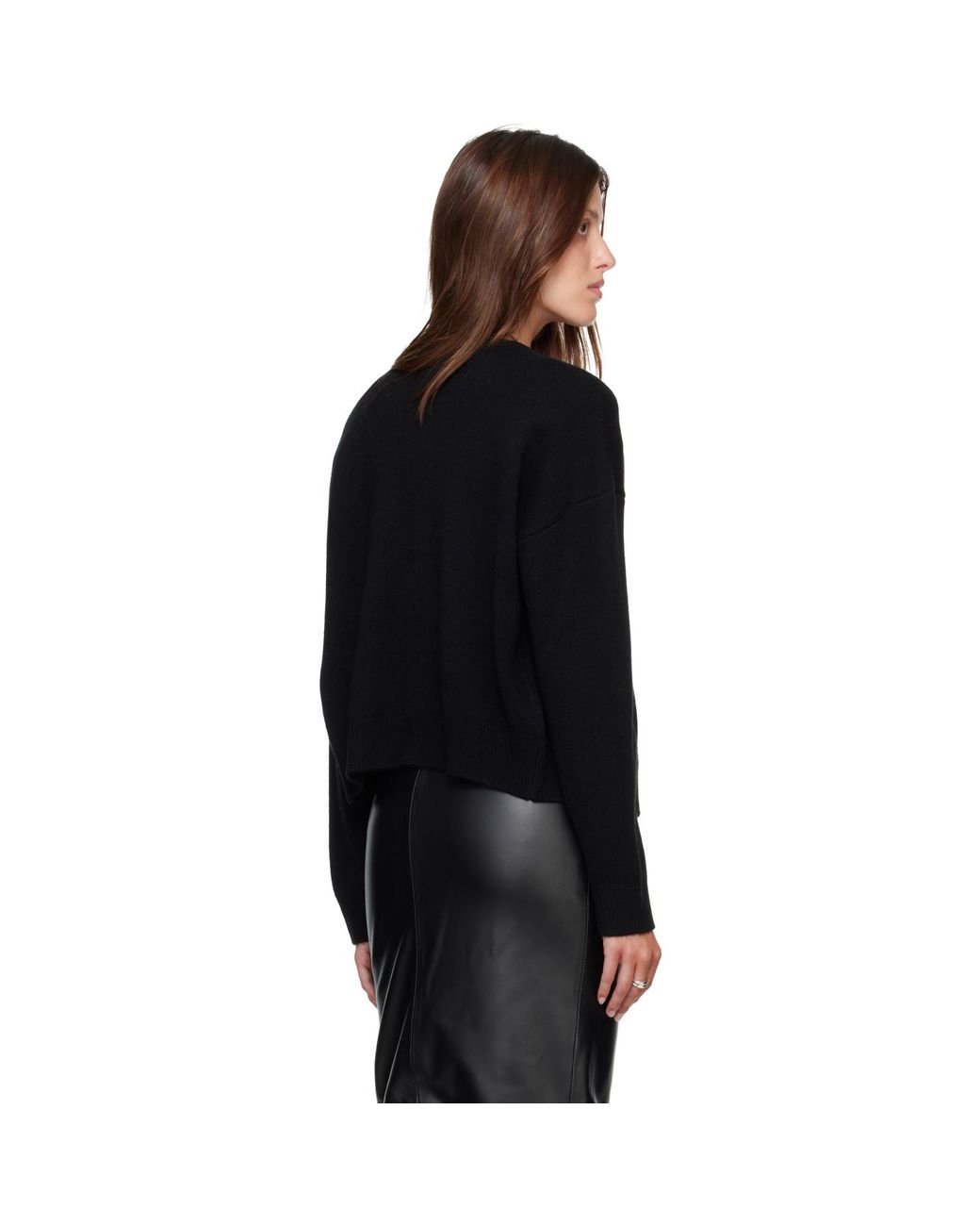 Loulou de Saison Black Nicola Bicolor Cashmere Cardigan