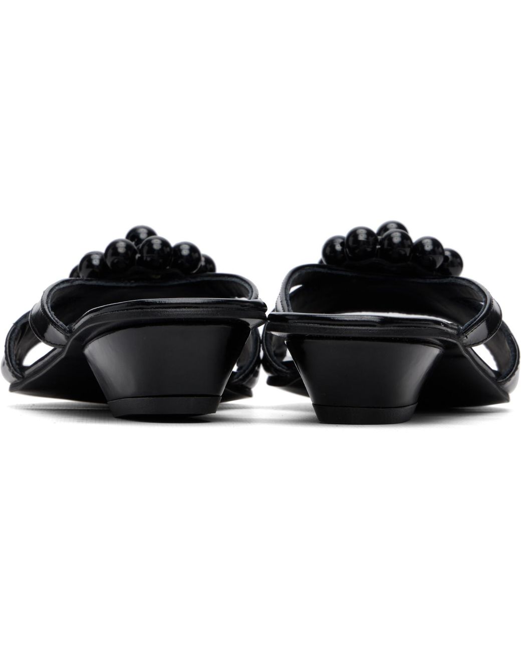About Arianne Black Flora Heeled Sandals