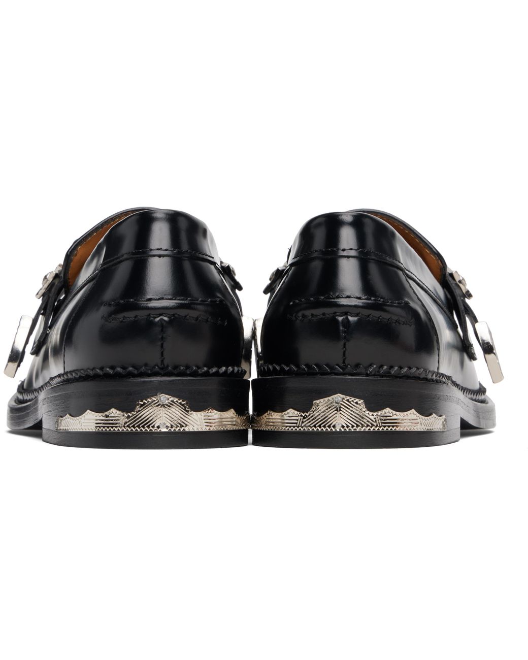 Toga Black Polished Leather Loafers