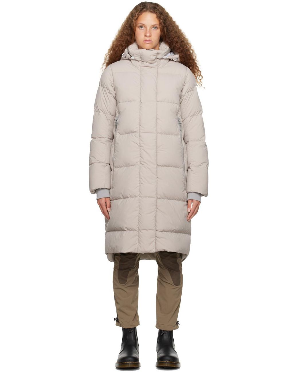 Canada Goose Beige Byward Down Coat in Black Lyst