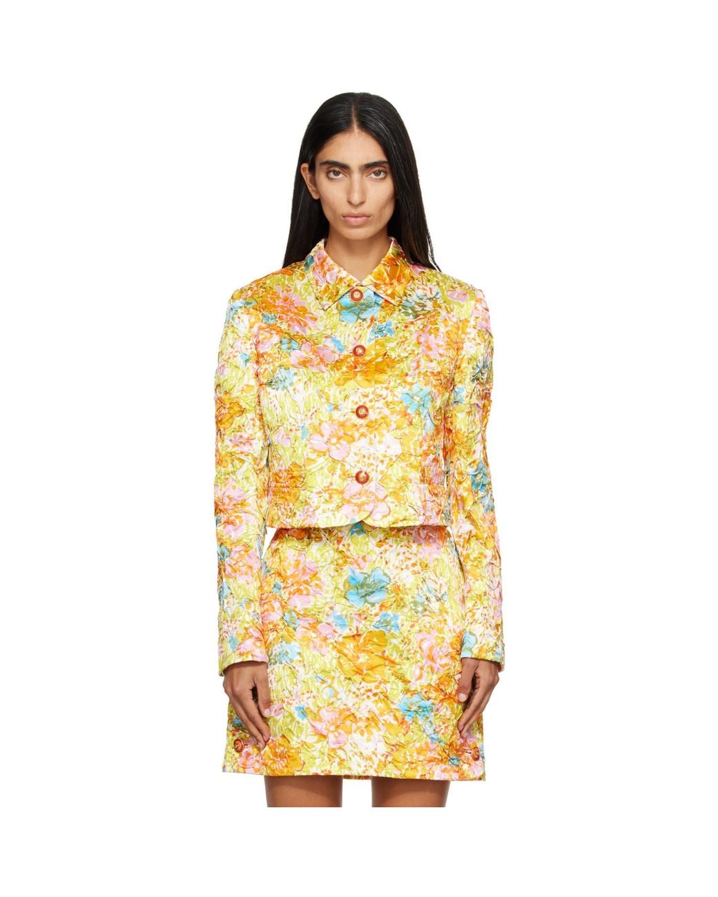 Versace Metallic Printed Silk Duchesse Jacket