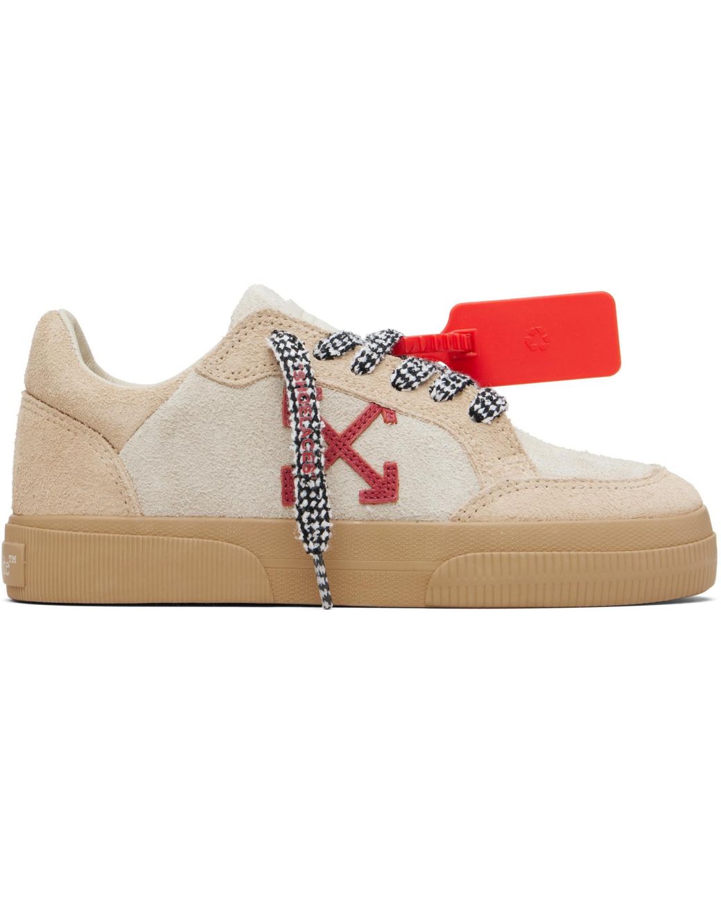 Off-White c/o Virgil Abloh White Vulcanized Low Suede Sneakers