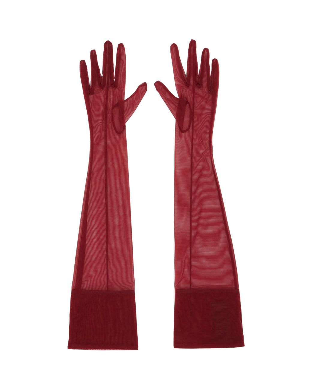 Mugler Red Mesh Gloves