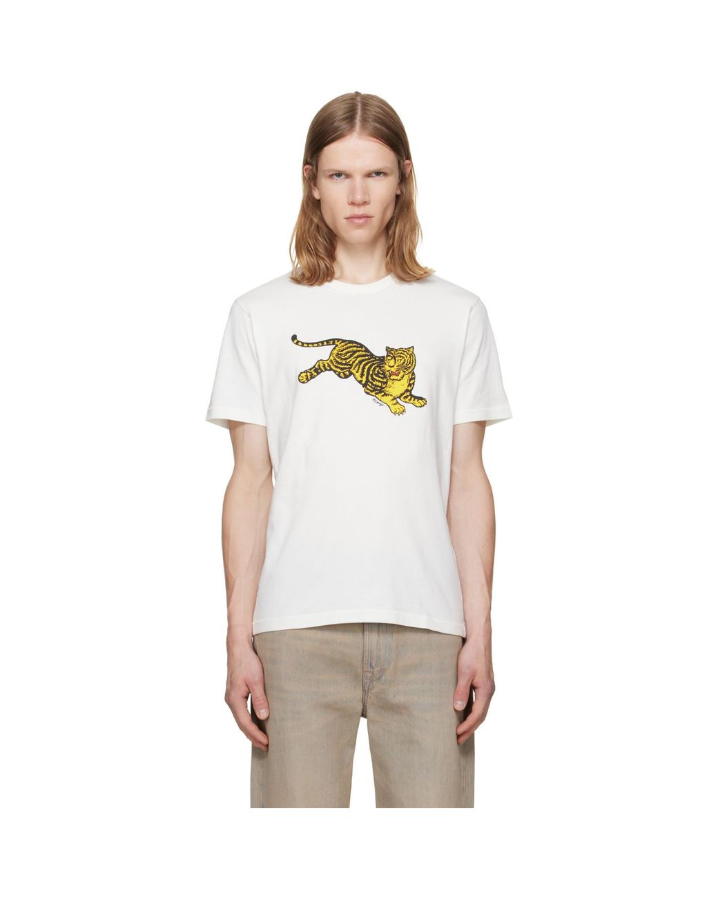 KENZO White Paris Jumping Tiger' Slim T-Shirt for men