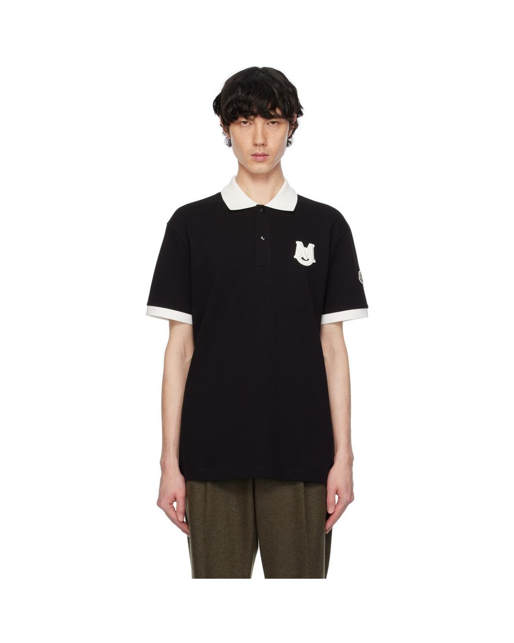 Moncler Black Archivio Ss Polo for men