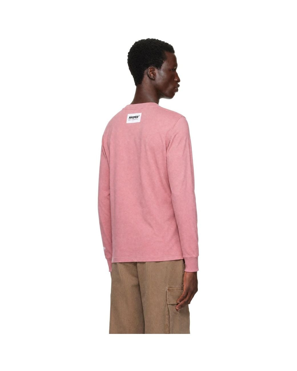 Aape By A Bathing Ape Pink 'Aaper' Long Sleeve T-Shirt for men
