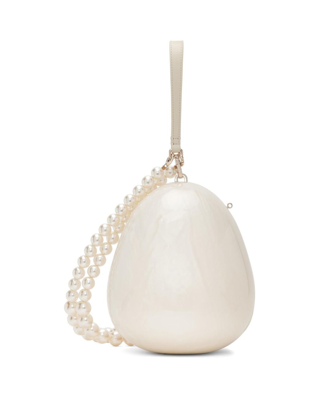 Simone Rocha Natural Off- Large Pearl Egg Bag