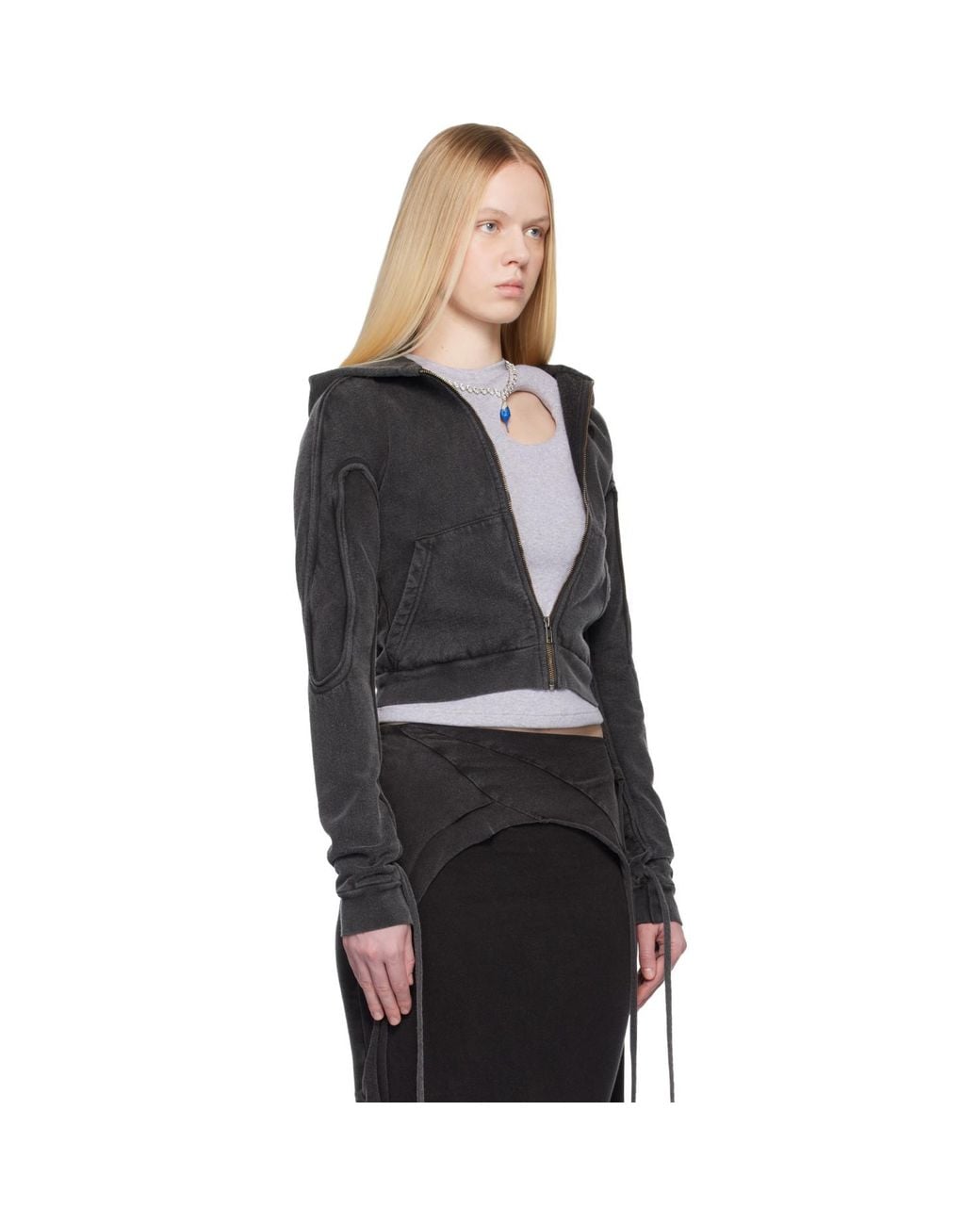 OTTOLINGER Black Fitted Zip Hoodie