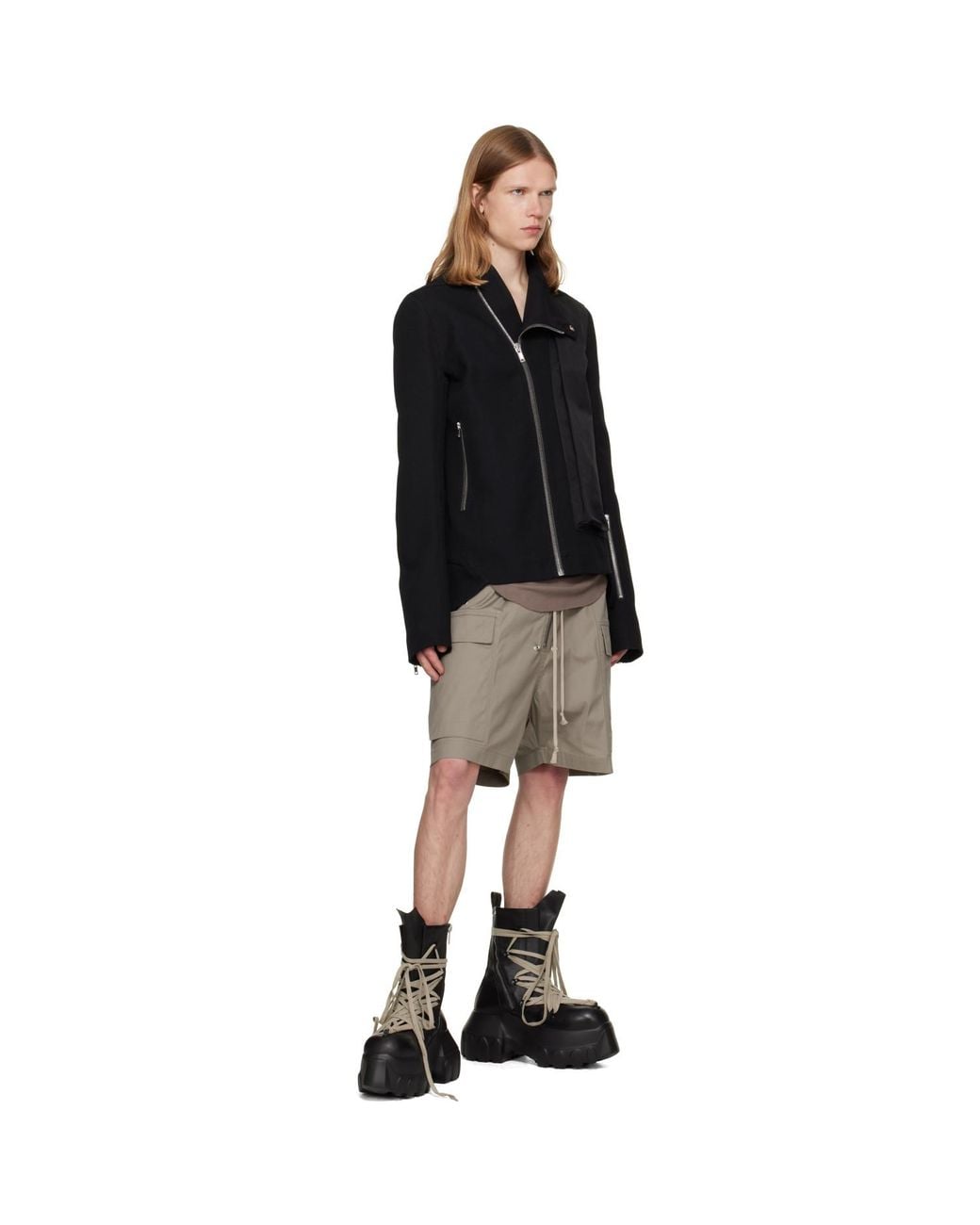 Rick Owens Natural Tower Cargobela Shorts for men
