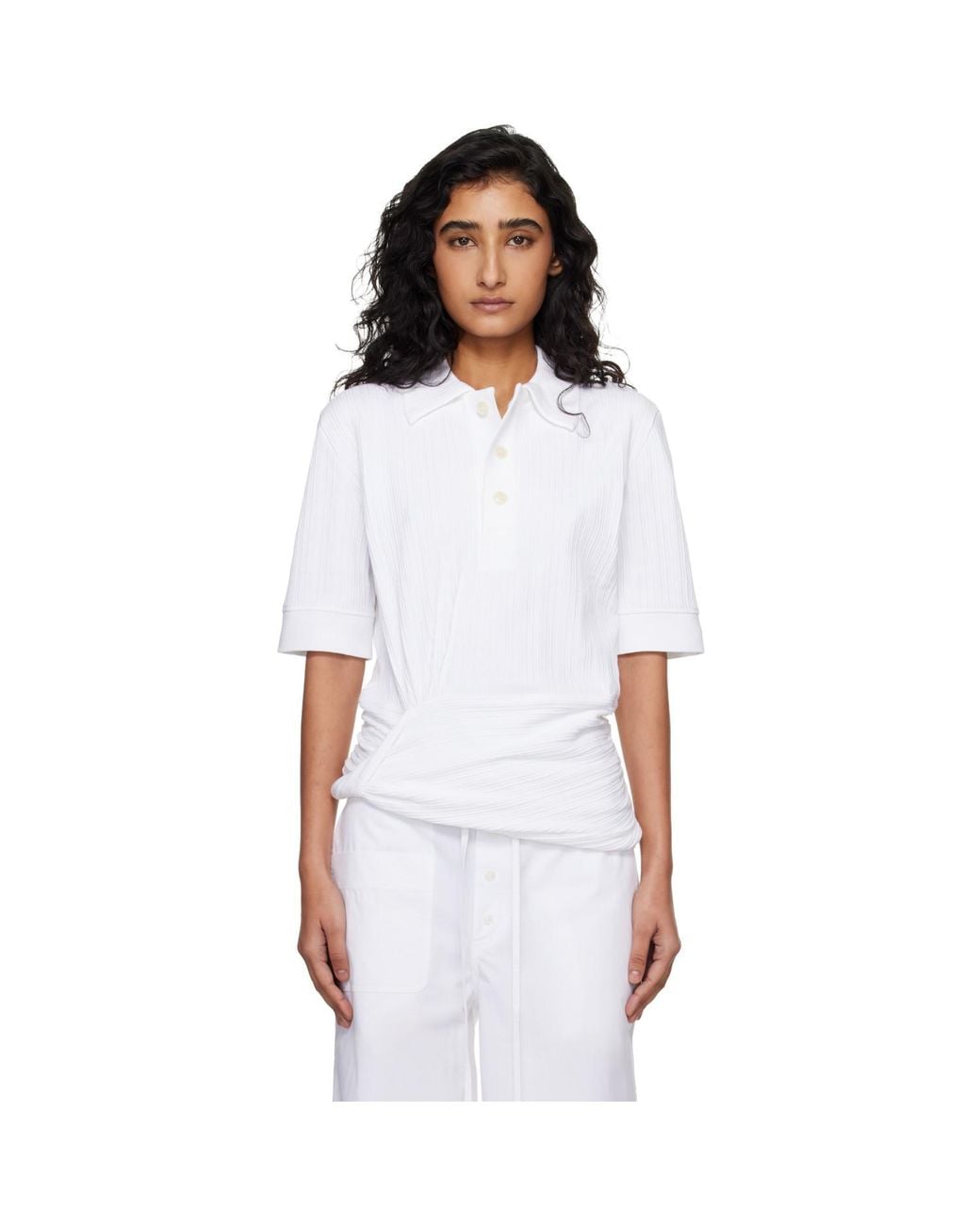 Victoria Beckham White Twist Polo