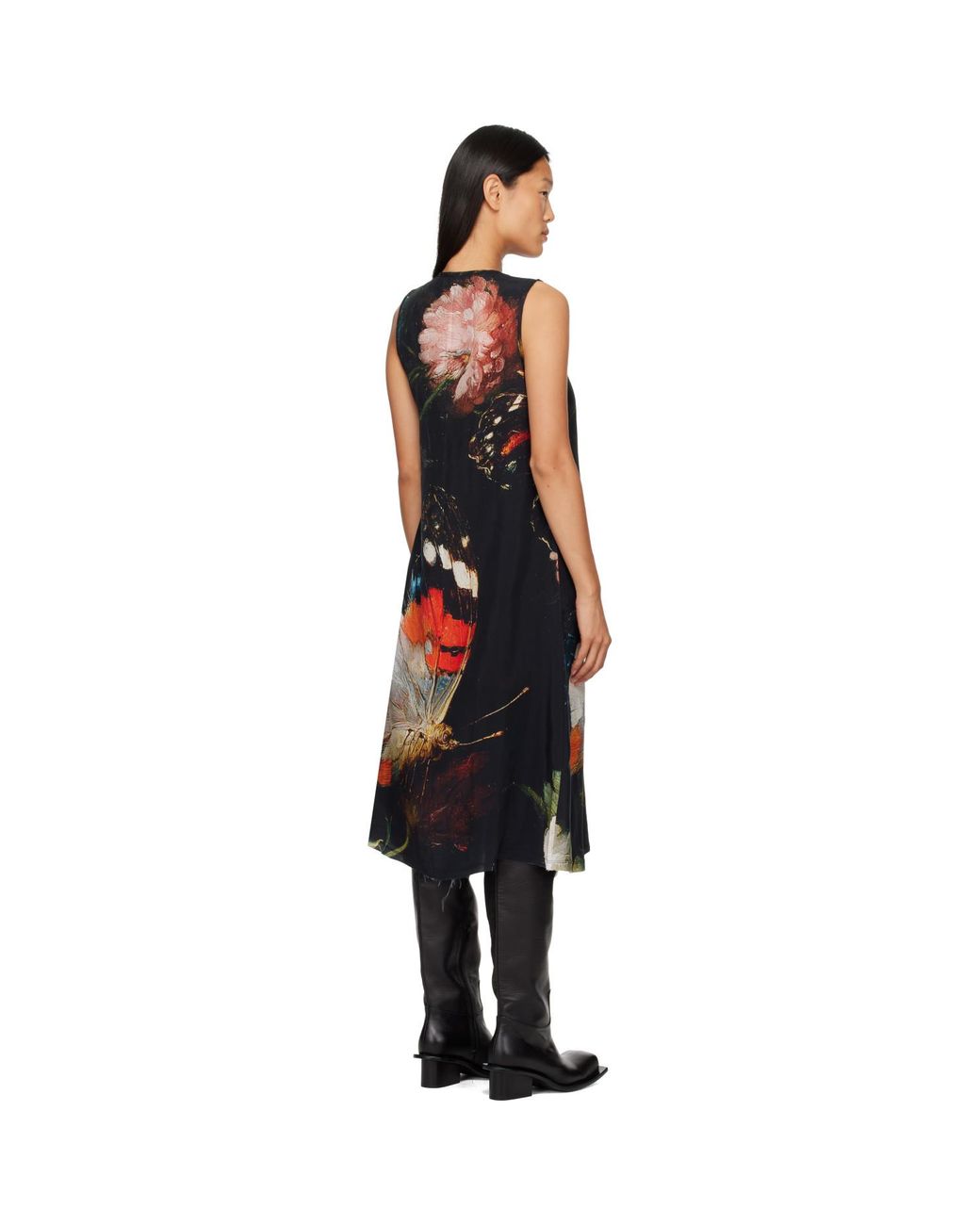 R13 Black Sleeveless Midi Dress