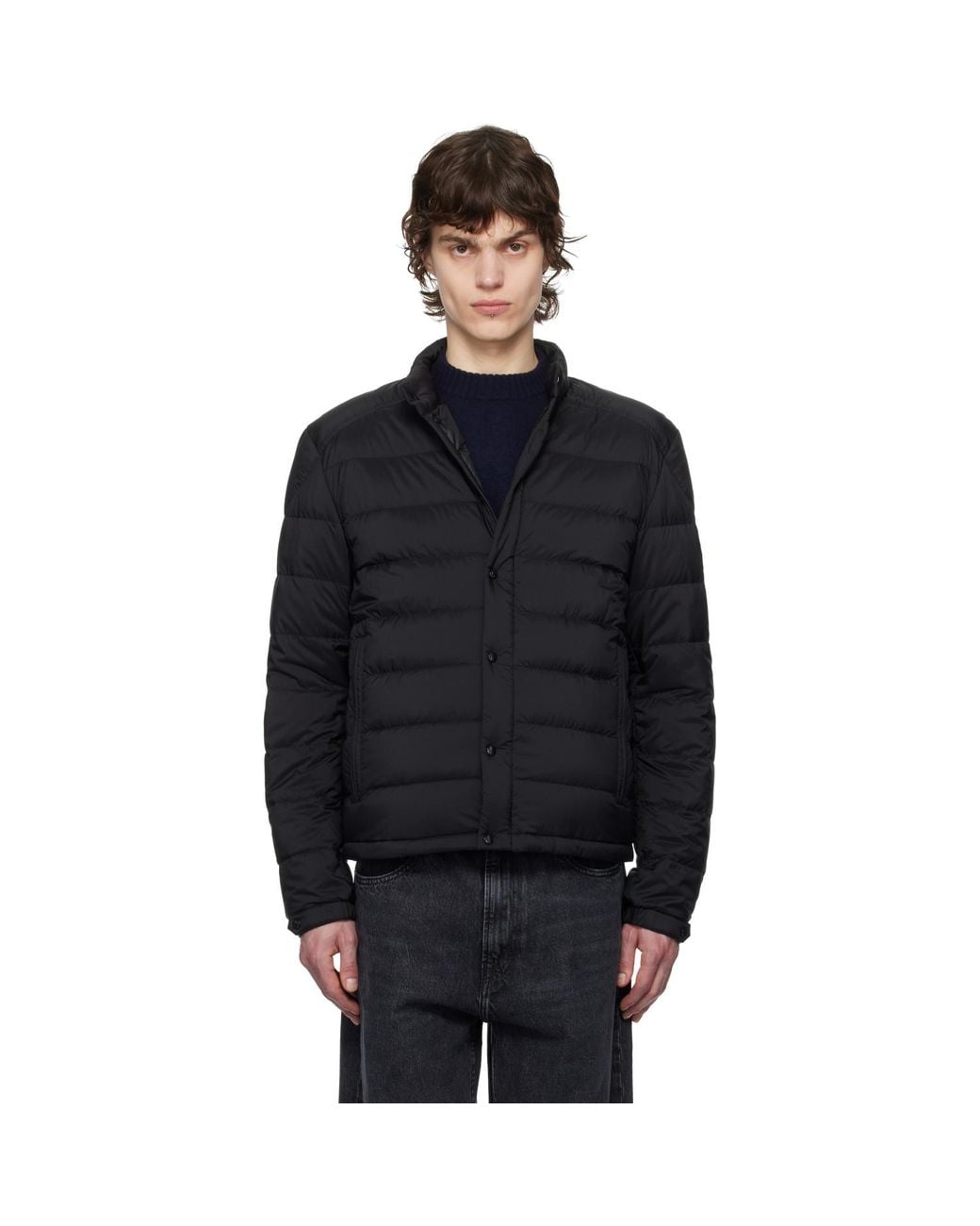 Moncler Blue Selves Short Down Jacket for men
