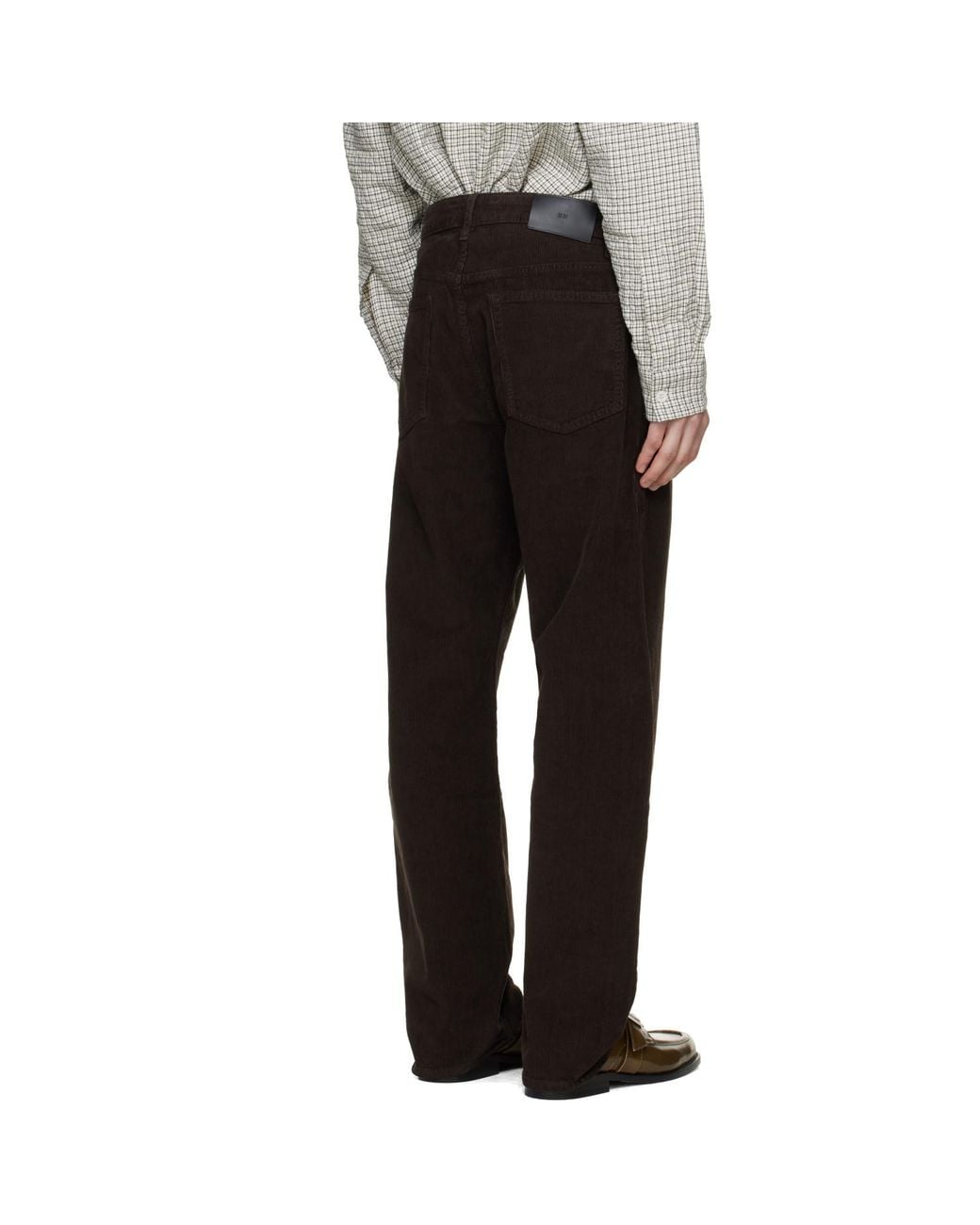 Studio Nicholson Black Riso Corduroy Straight Leg Trousers for men