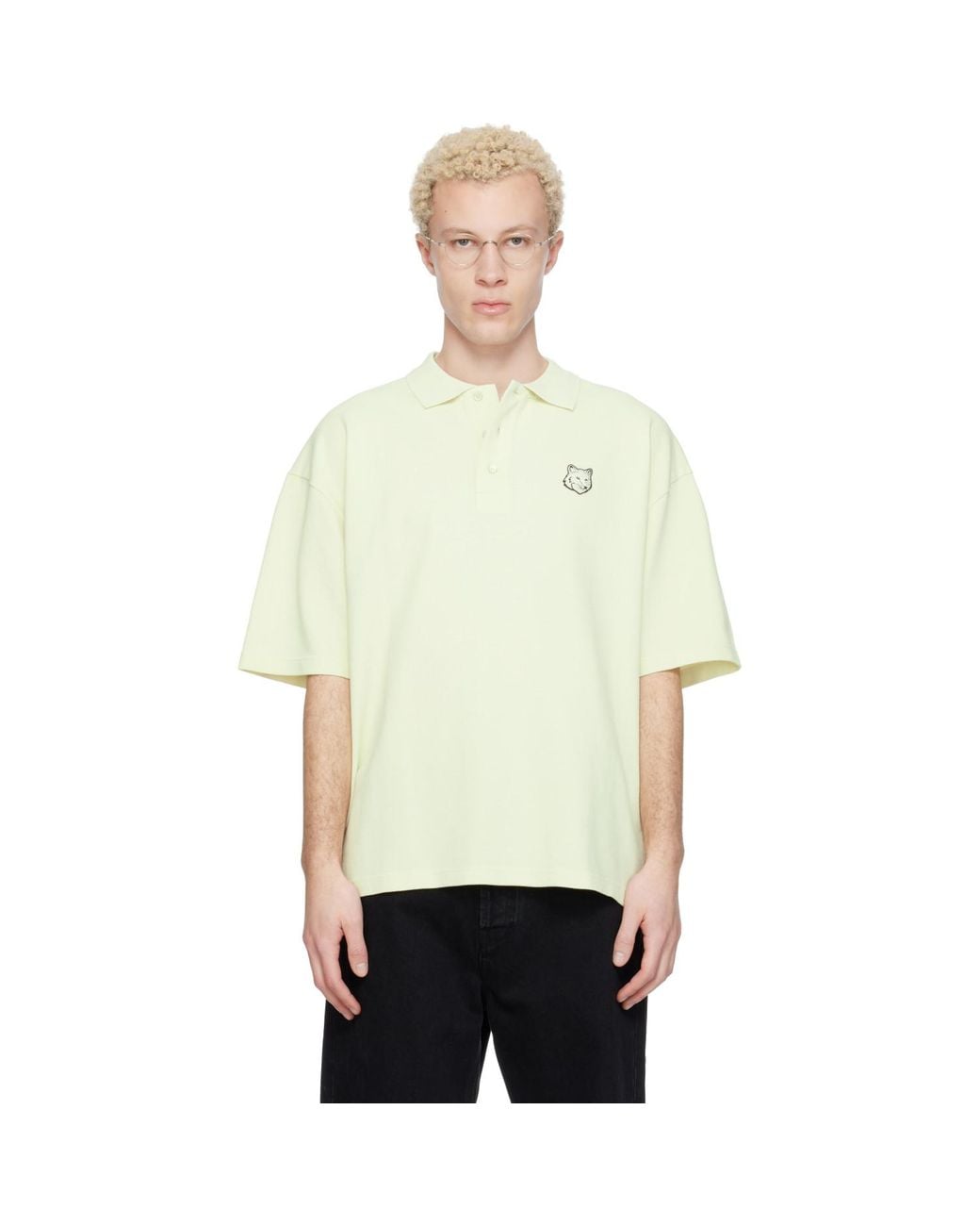 Maison Kitsuné Natural Fox Head Oversize Polo for men
